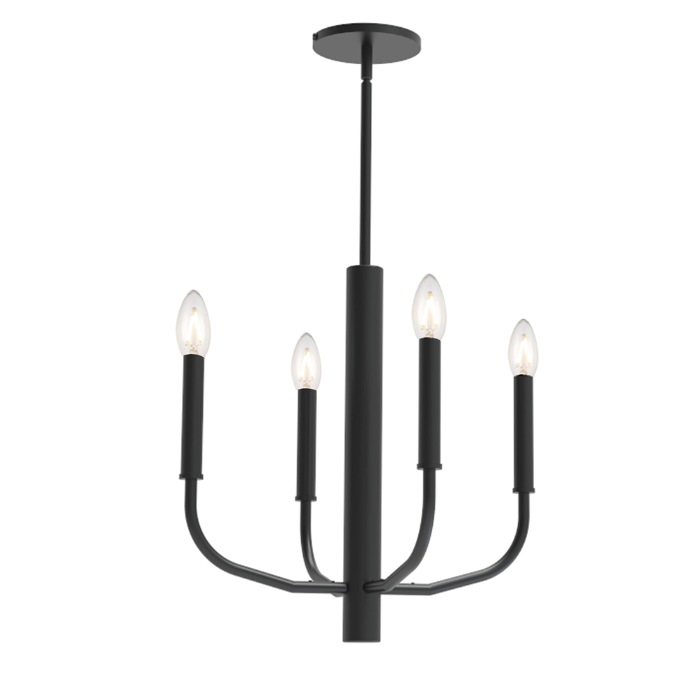 Dainolite Eleanor 4-Light Black Transitional Chandelier 3 Dainolite Eleanor 4-Light Black Transitional Chandelier