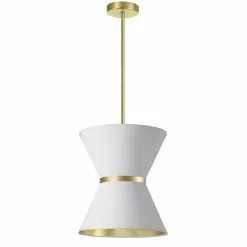Dainolite Caterine 12-in Aged Brass 1-Light Transitional Pendant Light