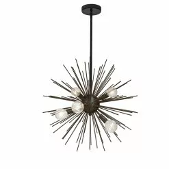 Dainolite Vega 20-in Black 6-Light Modern/Contemporary Pendant Light