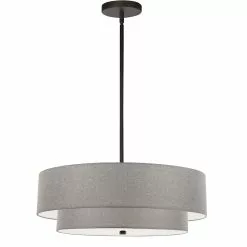 Dainolite Everly 20-in Black 4-Light Transitional Pendant Light