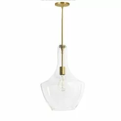 Dainolite Petalite 12.5-in Aged Brass 1-Light Modern/Contemporary Kitchen Island Light