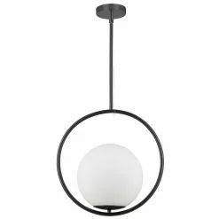 Dainolite Adrienna 15.75-in Black 1-Light Modern/Contemporary Kitchen Island Light
