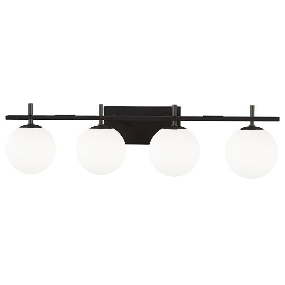 Dainolite Vivaldi 4-Light Black Transitional Vanity Light 3 Dainolite Vivaldi 4-Light Black Transitional Vanity Light