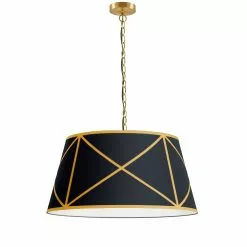 Dainolite Parker 20-in Black 1-Light Transitional Pendant Light