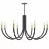 Dainolite Wand 8-Light Matte Black And Aged Brass Modern/Contemporary Chandelier -Dainolite Sales 331052032 MainImage 001