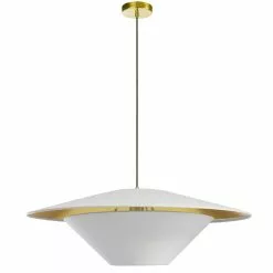 Dainolite Poseidon 24-in Aged Brass 1-Light Modern/Contemporary Kitchen Island Light