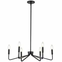 Dainolite Clayton 6-Light Black Modern/Contemporary Chandelier