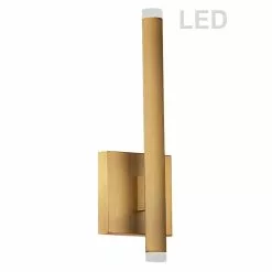 Dainolite Wilson 4.5-in 2-Light Aged Brass Modern/Contemporary Wall Sconce