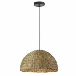 Dainolite Pourel 15.75-in Natural 1-Light Transitional Kitchen Island Light
