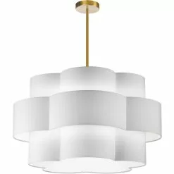 Dainolite Phlox 28-in White 4-Light Modern/Contemporary Pendant Light