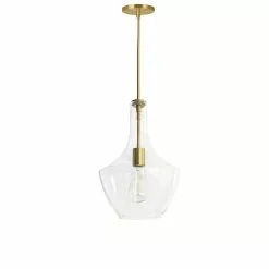 Dainolite Petalite 10.25-in Aged Brass 1-Light Modern/Contemporary Kitchen Island Light