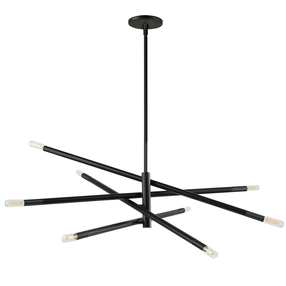 Dainolite Wand 8-Light Matte Black Modern/Contemporary Chandelier 3 Dainolite Wand 8-Light Matte Black Modern/Contemporary Chandelier