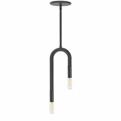 Dainolite Wand 5-in Black 2-Light Modern/Contemporary Kitchen Island Light