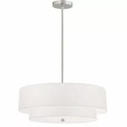 Dainolite Everly 20-in Satin Chrome 4-Light Transitional Pendant Light