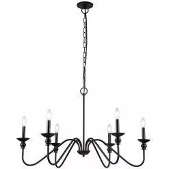Dainolite Clara 6-Light Black Traditional Chandelier