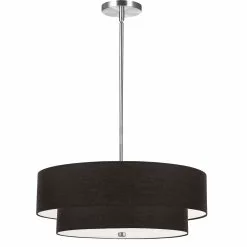 Dainolite Everly 20-in Polished Chrome 4-Light Transitional Pendant Light