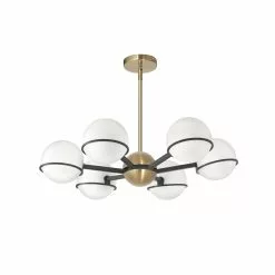 Dainolite Sofia 6-Light Aged Brass Modern/Contemporary Chandelier