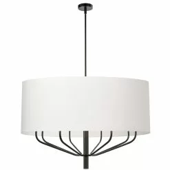 Dainolite Eleanor 8-Light Matte Black And White Modern/Contemporary Chandelier