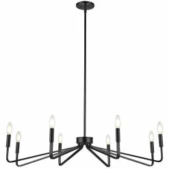 Dainolite Clayton 8-Light Black Modern/Contemporary Chandelier